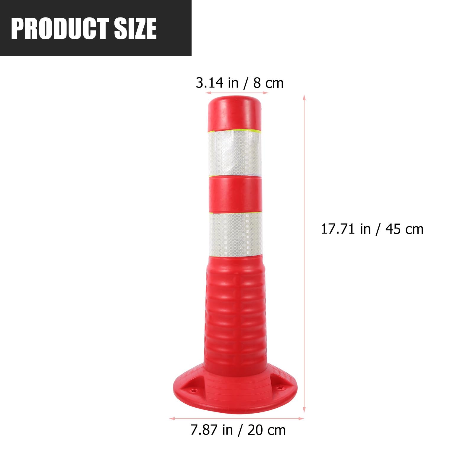 Colonna Dispositivo di Sicurezza Stradale in Riflettente in Anticollisione Facile da Pulire per Delimitazione e Segnalazione in Garage e Laboratori