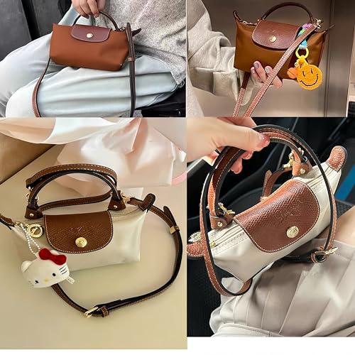 Image of Leather Purse Straps Replacement Crossbody Adjustable Shoulder Strap, Purse Accessories Bag Strap for Mini Tote Bags (Brown)