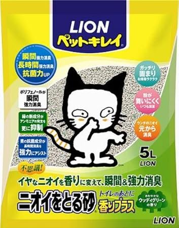 Amazon ライオン Lion ライオン ペットキレイ ニオイをとる砂 香りプラス ウッディグリーンの香り 5l ペットキレイ 猫砂 通販 Amazon ライオン Lion ライオン ペットキレイ ニオイをとる砂 香りプラス ウッディグリーンの香り 5l ペットキレイ 猫砂 通販