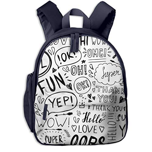 Mochilas Infantiles  Bolsa Niño Bebe Guarderia Escolar con Frases Cortas Oh Hola Amor