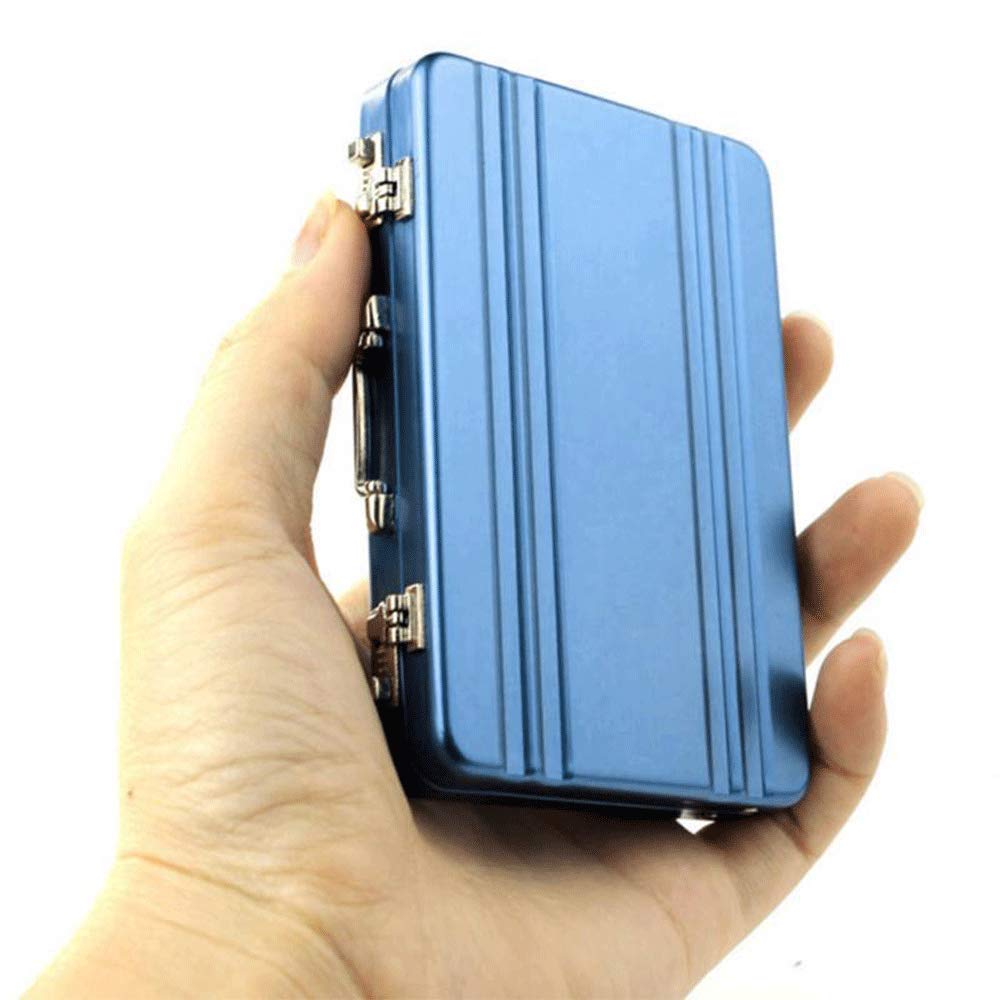 Senbaler 4 stuks Slim visitekaartjeshouders voor heren en dames, aluminium visitekaartjeshouder, creditcard-organizer, professionele visitekaarthouder (zwart goud