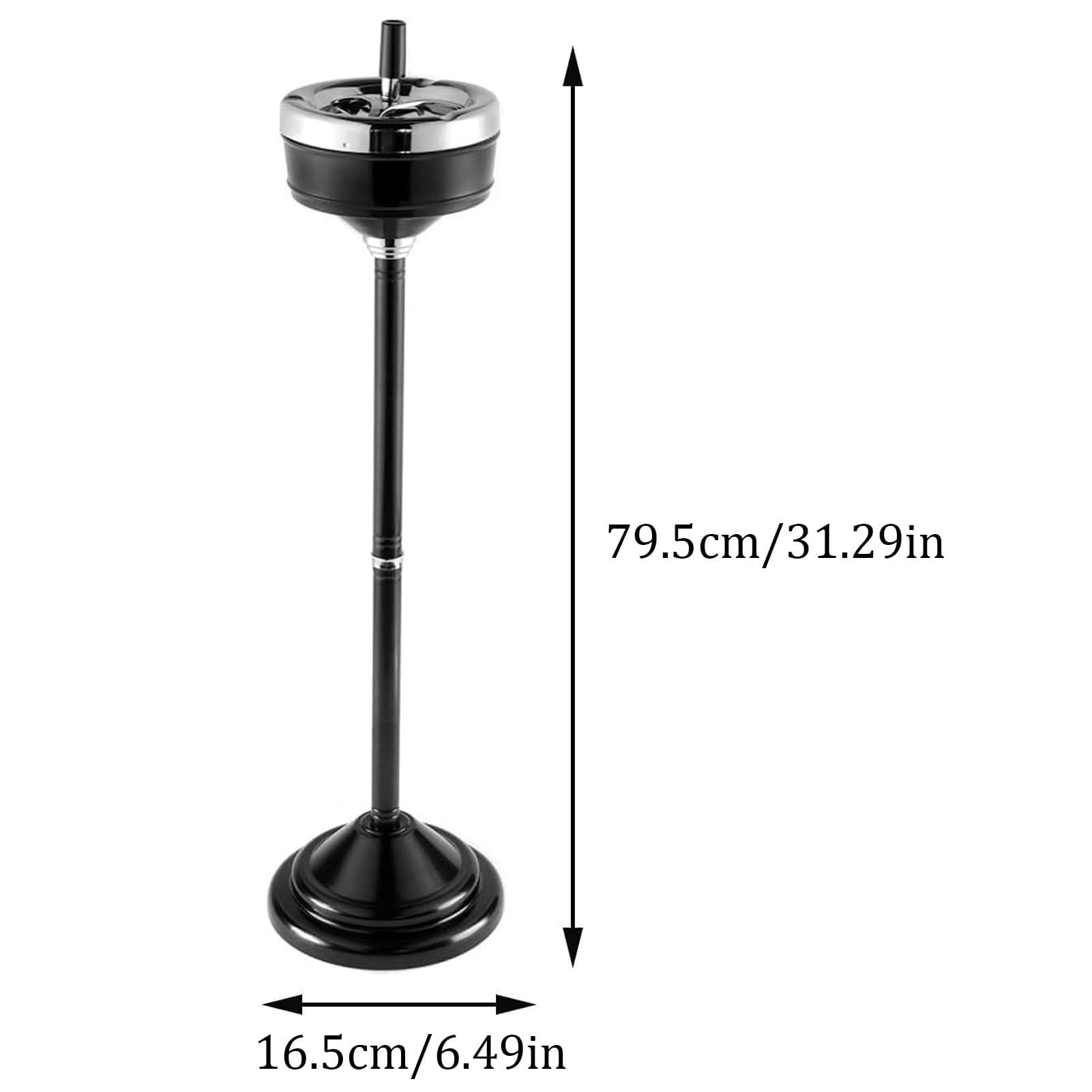 Posacenere da pavimento con coperchio girevole, porta cenere regolabile per esterni, contenitore in acciaio inox per patio e giardino