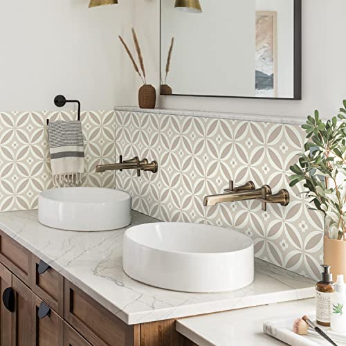 Alwayspon 12PcsX15cm/6inch Retro Tile Sticker, Self Adhesive Stick on Tiles Transfer Sticker for Bathroom Kitchen, Splashback for Cooker, Peel and Stick Adhesive Vinyl Wall Tiles Sticker - Image 2