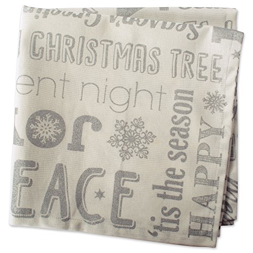 Dii Holiday Dining Table Linen Metallic Fabric Kitchen Décor, Christmas Napkin Set, 20X20, Silver Holiday Collage, 6 Piece #TOP3