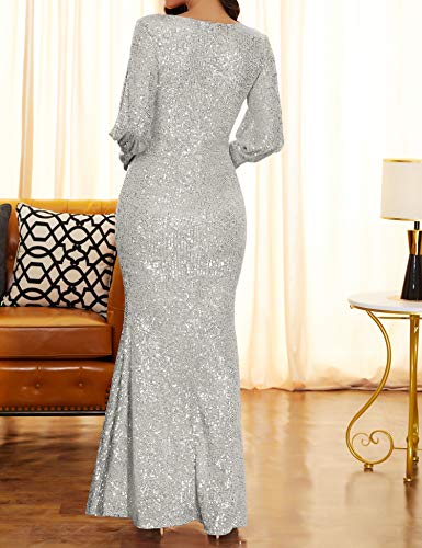Women Formal Evening Dress Long Sleeve 1920s Squins Cocktail Mermaid Gown Elegant Wedding Classy Party Dresses2