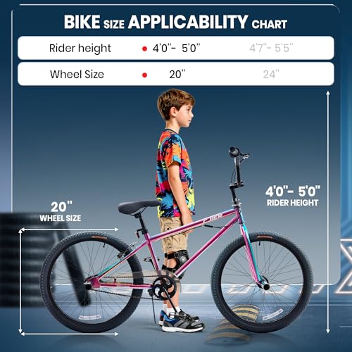 Pipleo BMX Bike, 20 24 inch Kids Bike, Bikes for Kids 6-14,
