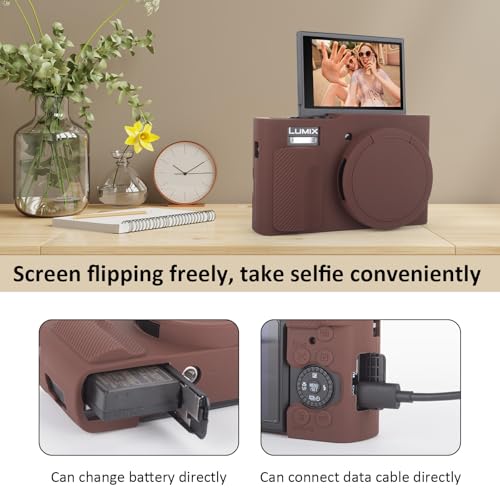Funda de silicona para cámara Panasonic Lumix ZS99 Coffee miniatura 5