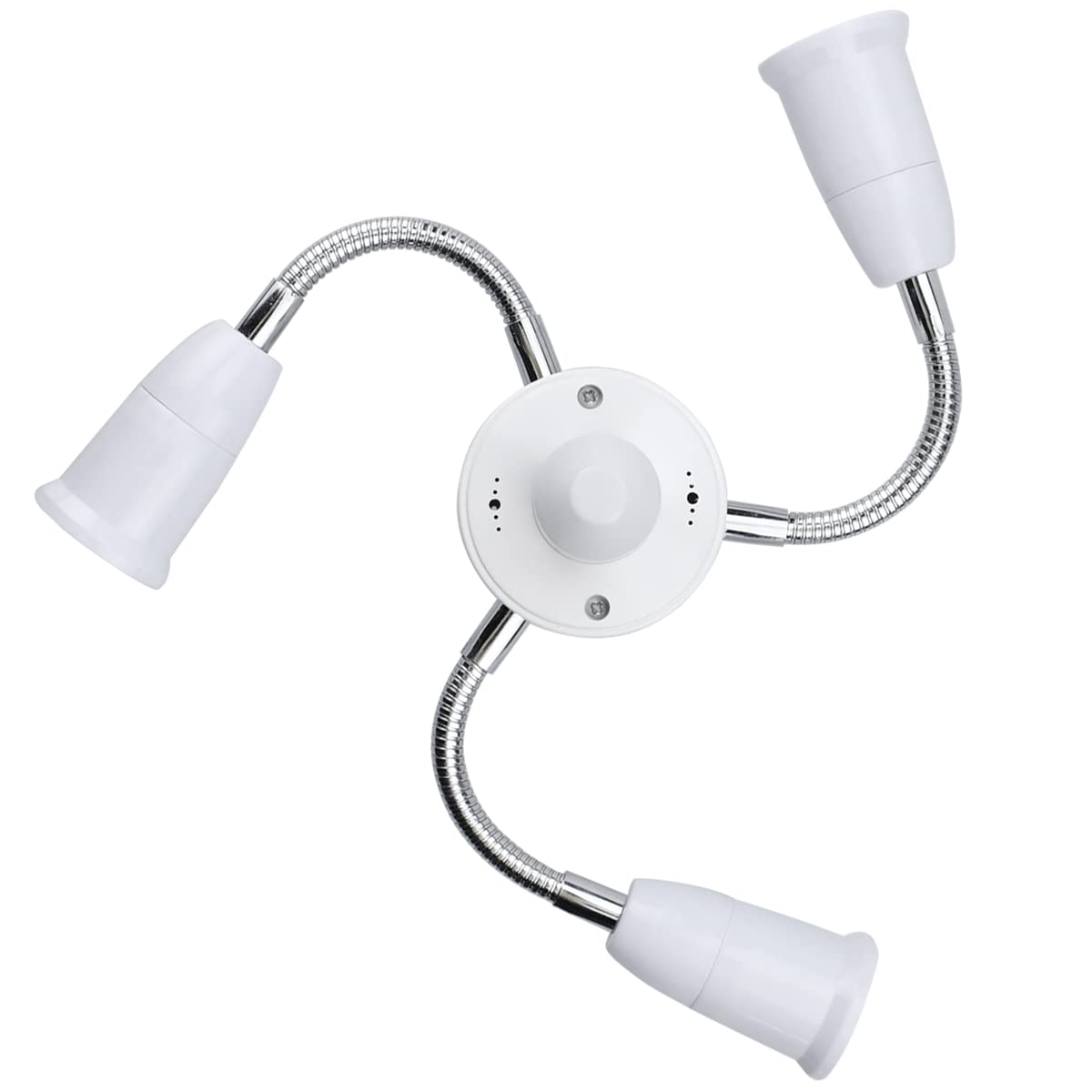 6 in 1 E26 E27 Light Socket Splitter Adapter Bulb Lamp Holder Extension Hose 360 Degree Adjustable Rotatable Base Converter for Standard LED Bulbs