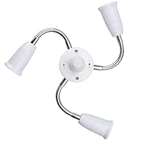 Vista 1 de 4 en 1 E26 E27 adaptador divisor de bombilla soporte de lámpara manguera de extensión convertidor de base giratoria ajustable de 360 grados