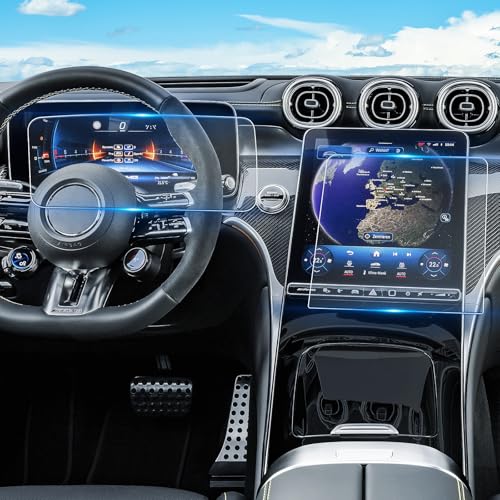 WEIPIN For 2PCS Matte Anti Glare Tempered Glass 2022 2023 2024 2025 2026 GLC300 C300 W206 & 2024 2025 2026 AMG C43 AMG C63 12.3 Inch Touchscreen & 11.9 Inch Dashboard Screen Protector