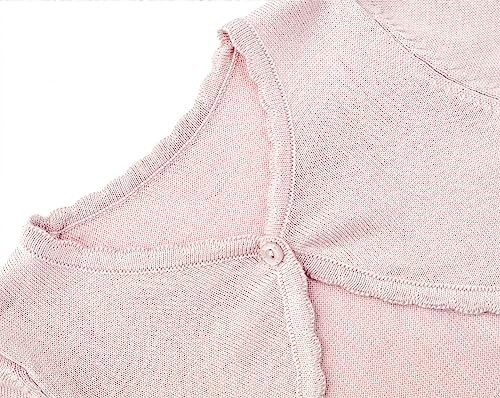 Lilax Baby Girls' Long Sleeve Cardigan Shrug, Button Closure Knitted Bolero (18 Months, Pink) #TOP2
