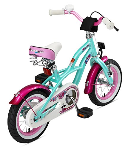 Bikestar Safety Sport Kids Bike With Sidestand For Kids Age 3 Year Old Children | 12 Inch Cruiser Edition For Girls | Mint & Pink #TOP3