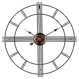 Produktmaße: 60*60cm 3D Wanduhr Groß Wanduhr Uhr mit Quarz Uhrwerk Metall Ohne Tickgeräusche Dekorative Wanduhr, 60CM Durchmesser Für Wohnzimmer Dekorativ Ideal Für Lounges, Küchen, Pubs, Lofts, Cafés