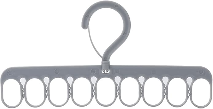Clothes Drying Rack 8 Clips 9 Rings Space Saving Laundry Drying Racks Windproof Socks And Underwear Hanger Hanger For Socks And Underwear Clip And Drip Hanger Clothes Hanger Hanging Drying Rack, Gray