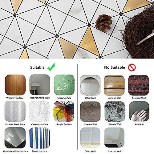 Soulscrafts 5-Sheet Peel And Stick Backsplash Tile Pvc White Marble Stone With Gold Aluminum Metal Self-Adhesive Square Mosaic Decor For Kitchen Bathroom Living Room 12'' X 12'' #TOP3