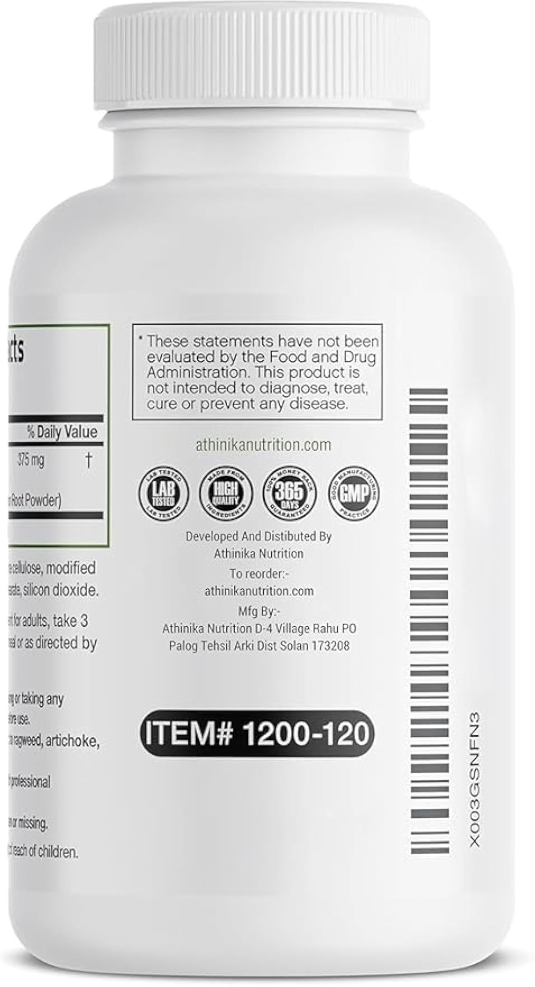 Dandelion Root High Potency Supplement, 120 Vegetarian Capsules