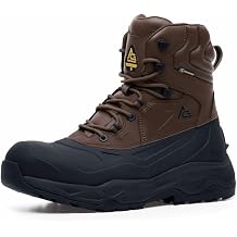 ACE Work Boots Mammoth IV, Mens, Womens, Unisex Composite Toe CT Work Boots, Slip Resistant, Water Resistant, Brown,6 Wide Women/4.5 Wide Men