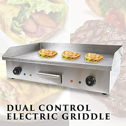Kommerzielle elektrische Bratpfanne, elektrischer Tischgrill, 4400w Arbeitsplattengrill Grill Kochplatte Edelstahl… – Bild 3