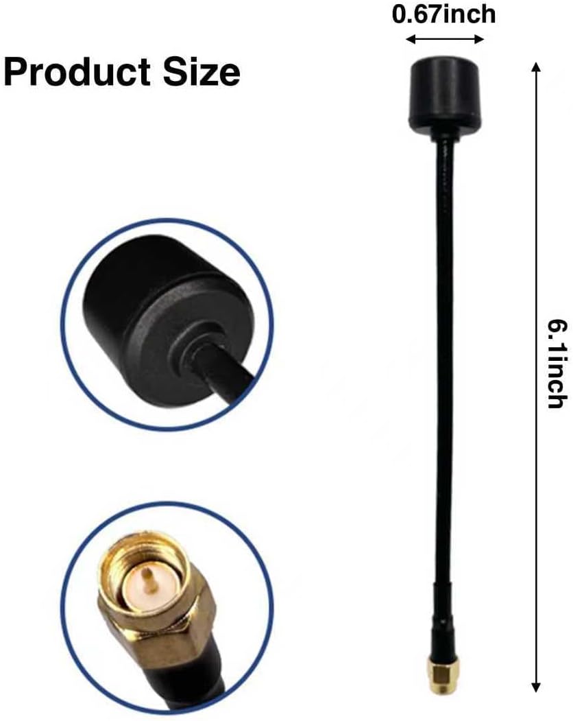 5.8GHz FPV Antenna, RC Drone Antenna Campitable with FPV Air Unit/Transmitter, 2.5 db High Gain LHCP Range Replacement to to SMA Male Antenna