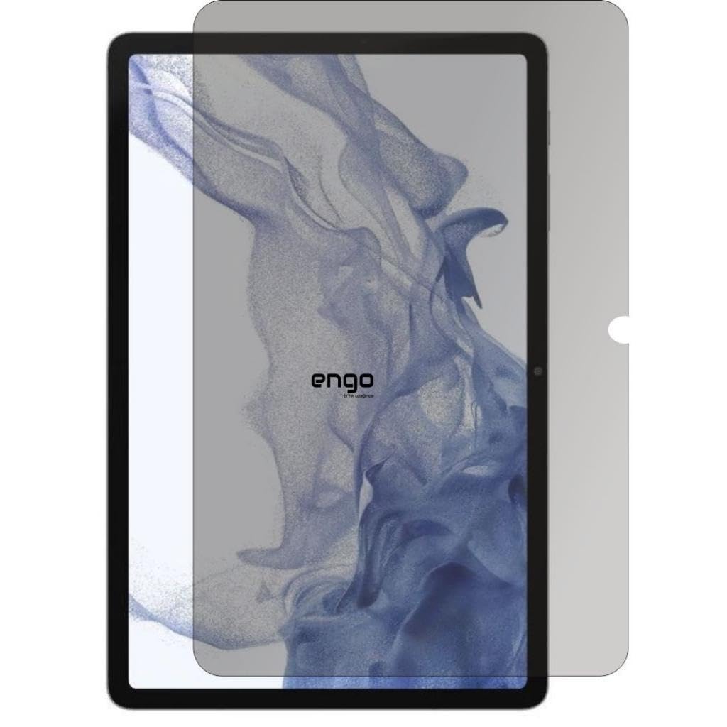 Engo Samsung Galaxy Tab S8 11 İnç İle Uyumlu Hayalet Ekran Koruyucu, Yandan Görünmeyen Anti-Spy Gizlilik (Privacy) Koruması, 9H Temperli Nano Kırılmaz Esnek Cam, Parlama Önleyici SM-X700