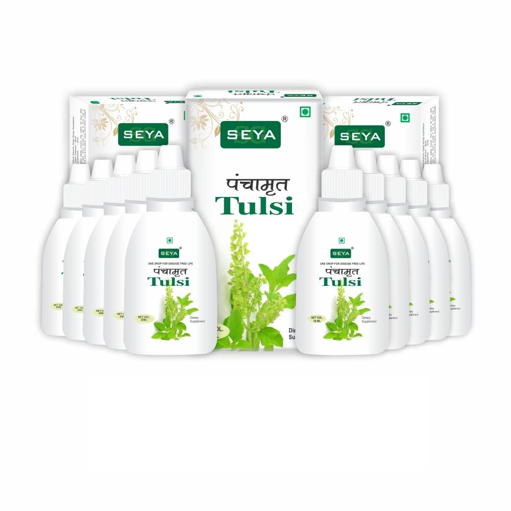 SEYA Panchramrat Tulsi Drops Concentrated Extract Rare Tulsi for Natural Immunity Boosting/Booster (20ml, Pack of 10)-image-22