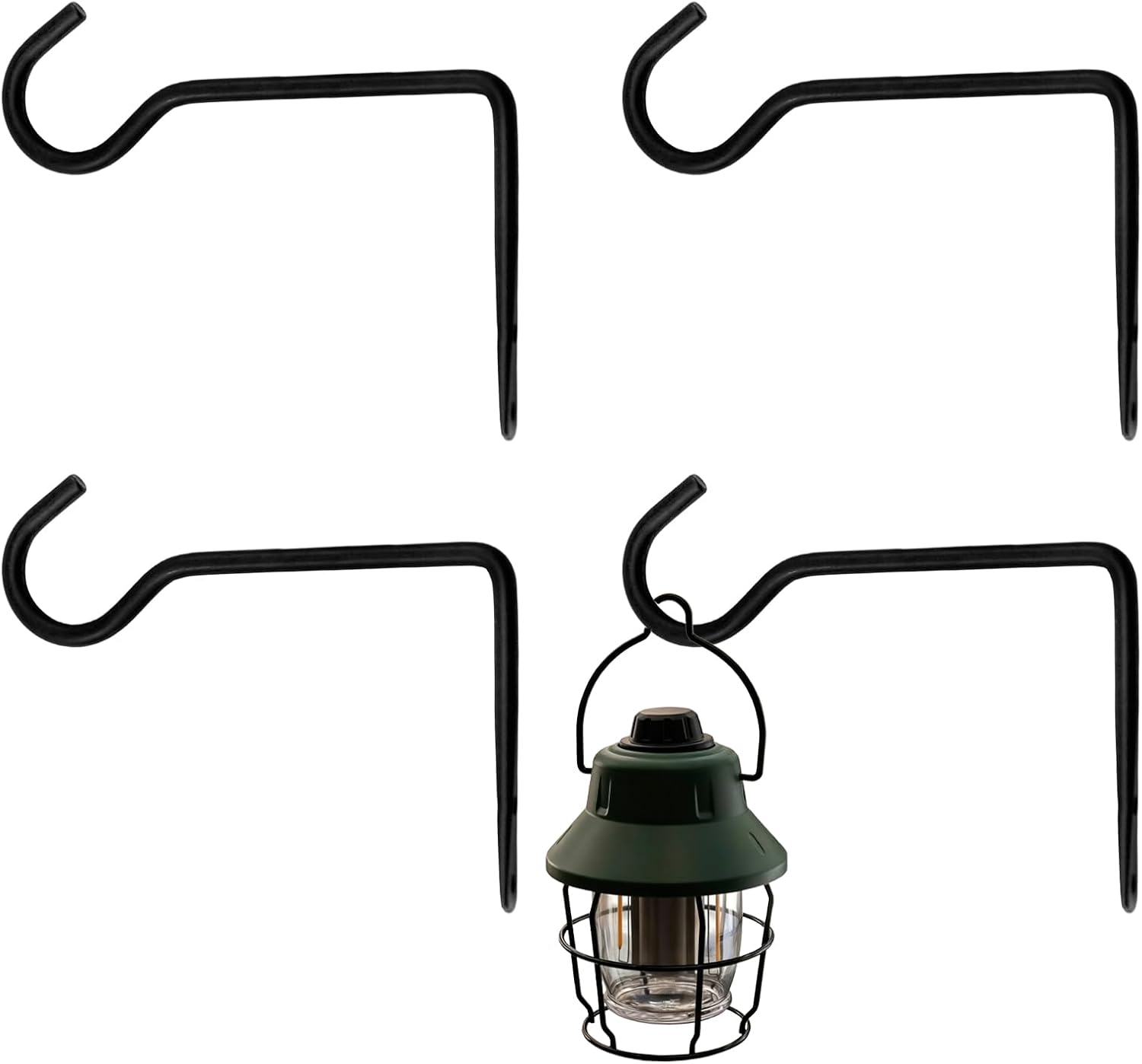 6.69IN Metal Hooks for Hanging Plants, Wall Mount, 4 Pack Black