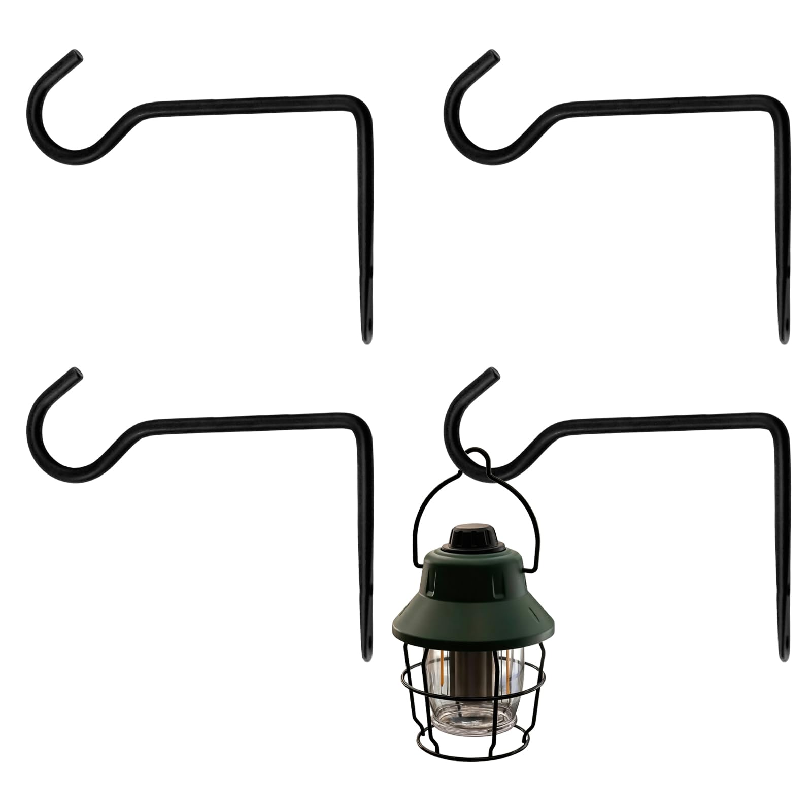 Zuryiul Metal Plant Hanger for Wall, Decorative Plant Hooks for Hanging Plants Indoor Outdoor, Wall Plant Holder for Hanging Planters, Lanterns (Black, 6 in-Straight Hook)