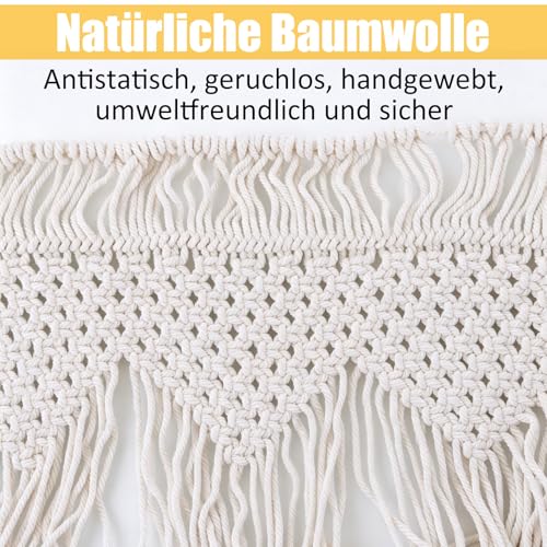 Ghligna Makramee Vorhang Tür 90x180 cm, Baumwolle Boho, handgewebt – Bild 4