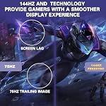 CRUA Gaming-Monitor 27 Zoll 2K 165Hz|144HZ Curved, QHD 1440P 1800R PC-Monitor, 1 ms GTG mit FreeSync, geringe Bewegungsunschärfe, Augenschutz, VESA, DisplayPort, HDMI, Low Blue Light,Schwarz – Bild 2
