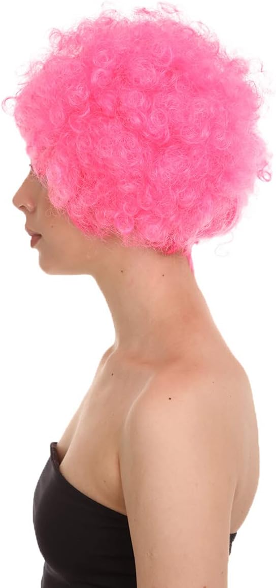 HPO Adult Unisex Clown Puff Wig, Multiple Color Option, Best Halloween Wig, Premium Breathable Capless Cap, Flame-retardant Synthetic Fiber