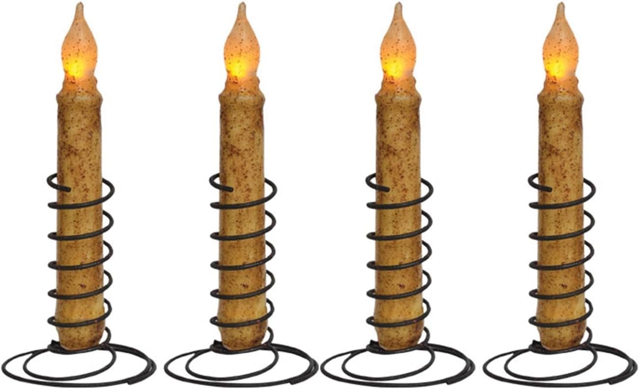 Spiral Taper Candle Holder Rust | 4 Inch | 2 Pack Country Primitive Décor image 3