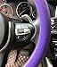 Steering Wheel Cover Auto Car Silicone Great Grip Anti-Slip Steering Cover Diameter 36-38cm/14-15inch (Purple)