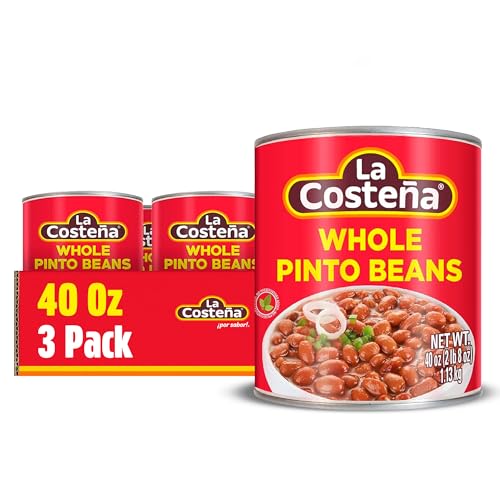La Costeña Whole Pinto Beans - Canned Pinto Beans - 40oz, 3 Pack