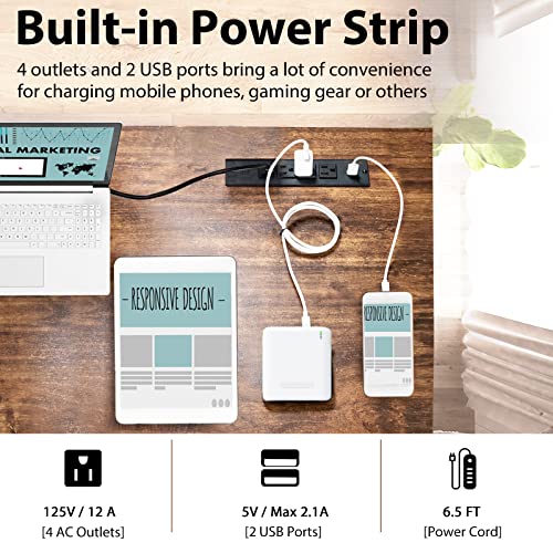 Ifanny 55’’ Computer Desk, Pc Gaming Desk With Power Outlet & Usb Ports, Large Home Office Desk With Storage Shelves & Steel Frame, Industrial Study Desk For Bedroom (Rustic Brown) #TOP4