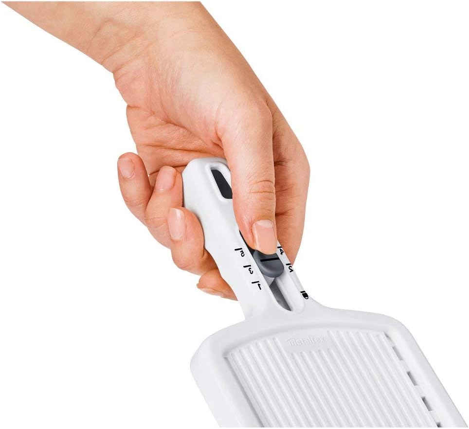 Metaltex 19.45.39 Adjustable Slicer with Safety Pusher, White