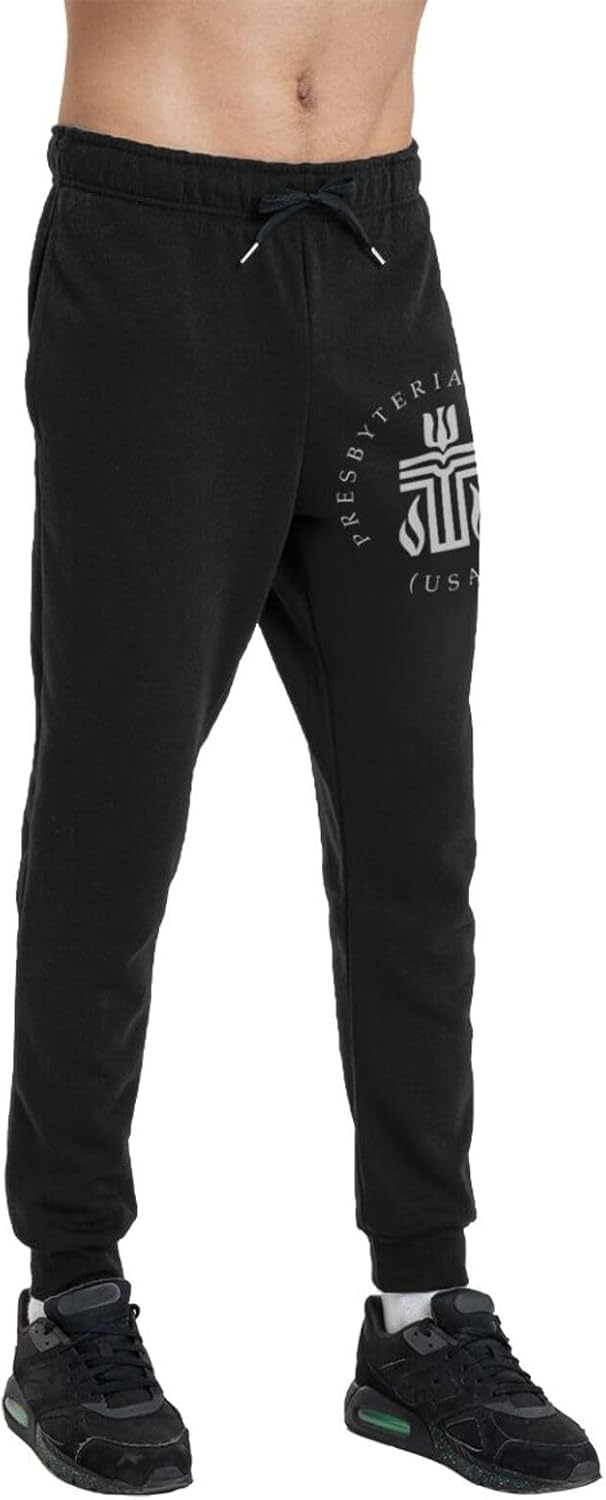 Presbyterian Church Cross Seal Men Sweatpants Basic Jogger Casual Slacks