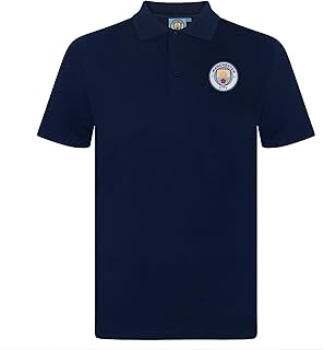 Manchester City FC Football Soccer Official Gift Mens Crest Polo Shirt