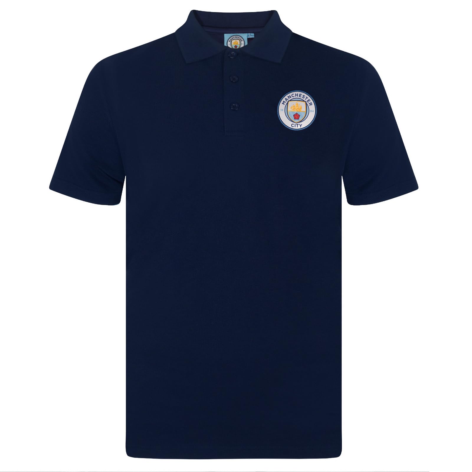 Manchester City Mens Polo Shirt Crest Official Football Gift