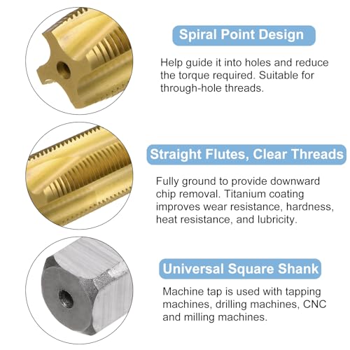 QUARKZMAN Maschine Gewindebohrer Spitze M20 x 1,5 Metrisch Spitzengewindeschneider HSS M2(6542) Universelle und Hochwertige Gewindebohrer Titanbeschichtete Oberfläche - 1 Stück