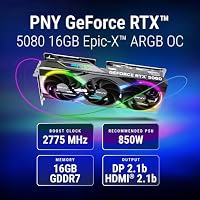 PNY GeForce RTX™ 5080 16GB ARGB OC Triple Fan Grafikkarte DLSS 4 – Ansicht 2