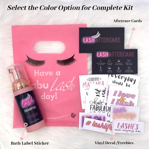 Lash Extension Aftercare Instructions Cards 100 Pack Eyelash After Care Card For Business Client Double Sided Size 3.5 X 2 Inches Pink & Black (3.5 * 2 ”, Pink & Black) #TOP3