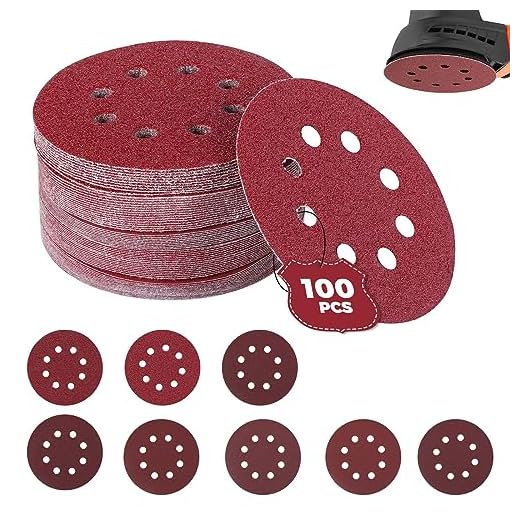 Sinand 100 Stück Schleifpapier 125mm Klett, Schleifscheiben 8 Loch,P40/P60/P80/P120/P180/P240/P320/P400 Exzenter Runde Schleifpapier