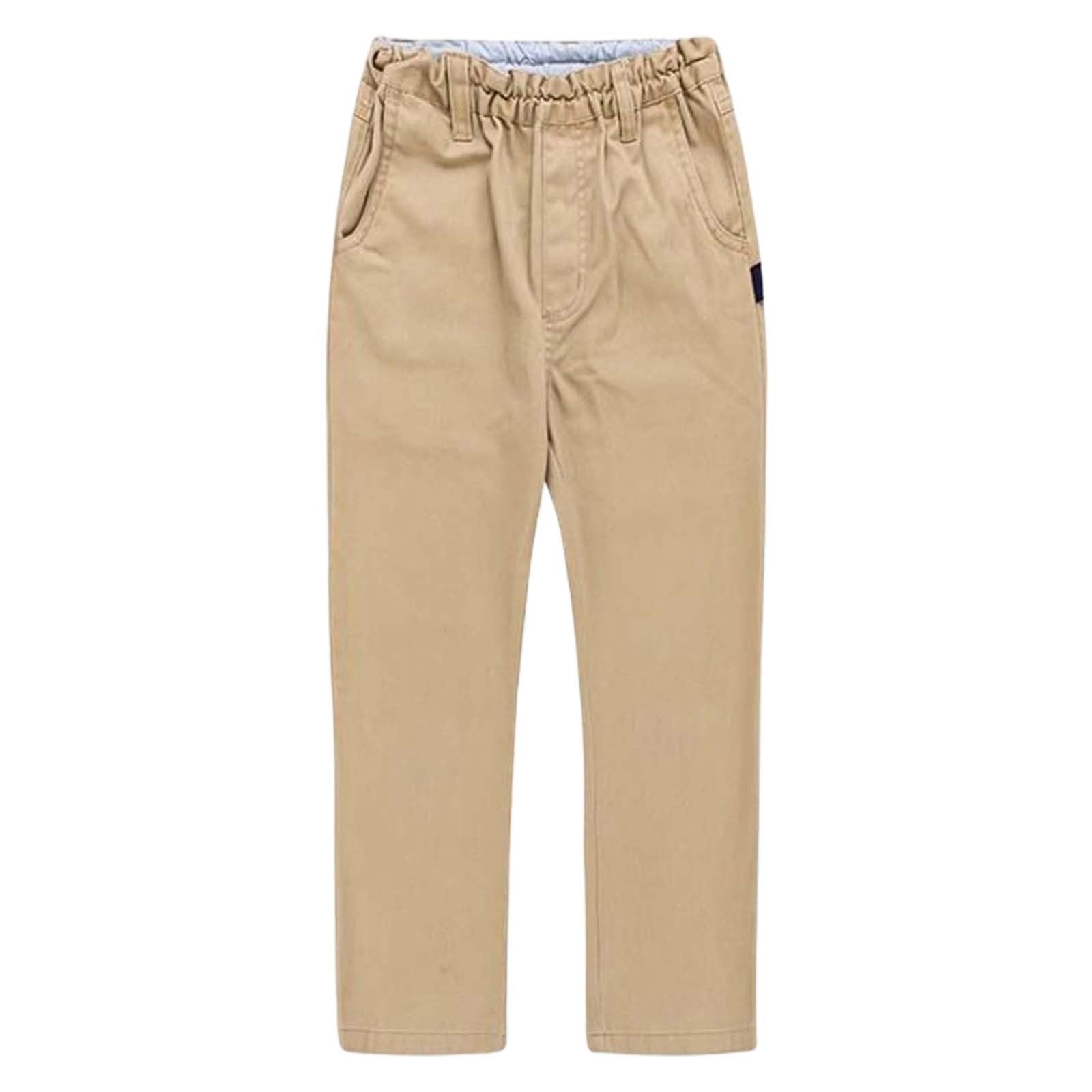 boys school uniform dress pants solid straight leg sweatpants boys girls elastic waist pull on pants with pockets