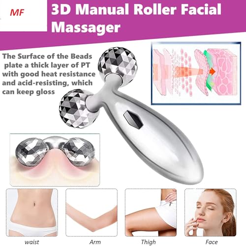 Image of MF 3d Manual Face Massager For Women | Facial Massager & Face Roller For Glowing Skin | Self Care Product | Body Massage Tool | Full Body Shape Lifting Wrinkle Remover Facial Massage Relaxation