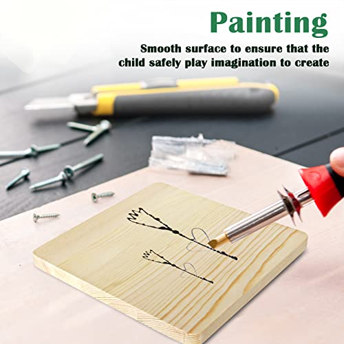 10 Pack Wood Placemats, 6 Inch Unfinished Blank Wood Discs Square Wood Boards For Crafts, Diy Wood Coasters, Painting, Laser Engraving, Wood Burning, Door Design #TOP4