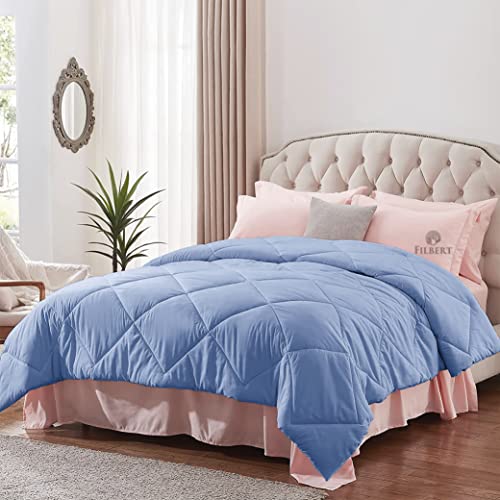 Image of Filbert - Winter Comforter Single Bed 300 GSM Microfiber Blanket for Winter Soft & Cozy Diamond Stitch Quilt (60 inch x 90 inch Inches /152cm x 228cm) - Comforter Single Bed|Sky Blue