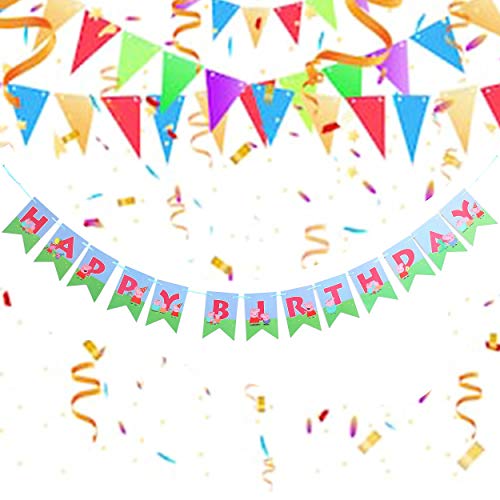 Image of WP WANNA PARTY Peppa Pig and Family Happy Birthday Banner Decoration for Peppa Pig Birthday Party Supplies