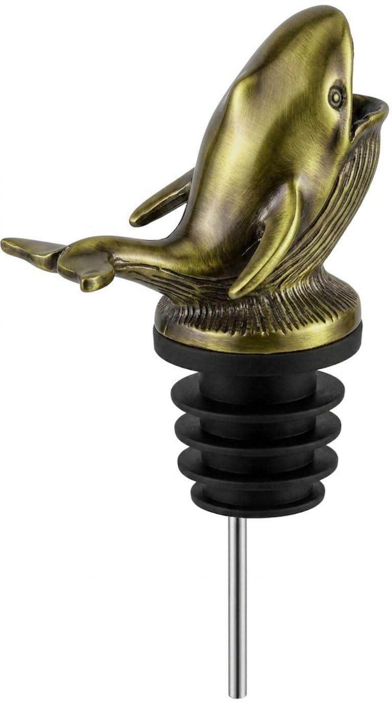 Set di 2 aeratori per vino a forma di balena, aeratore per vino e whisky, in metallo