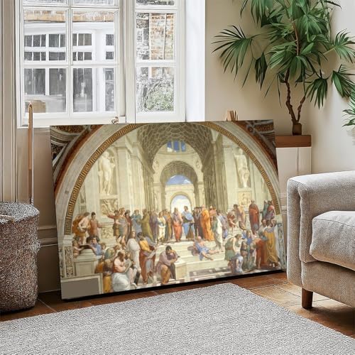 Impression sur toile de l'école d'Athènes pour raviver un mur de chambre vide - 2