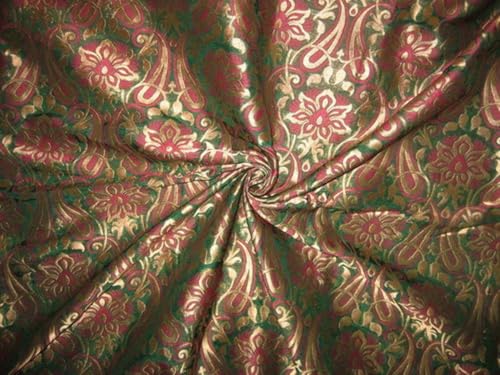 Brocart de soie métallique doré antique d'exception pour haute couture